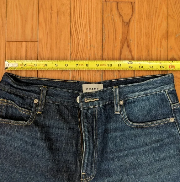 FRAME Distressed Dark Wash Jeans Size 31 - Picture 3 of 10